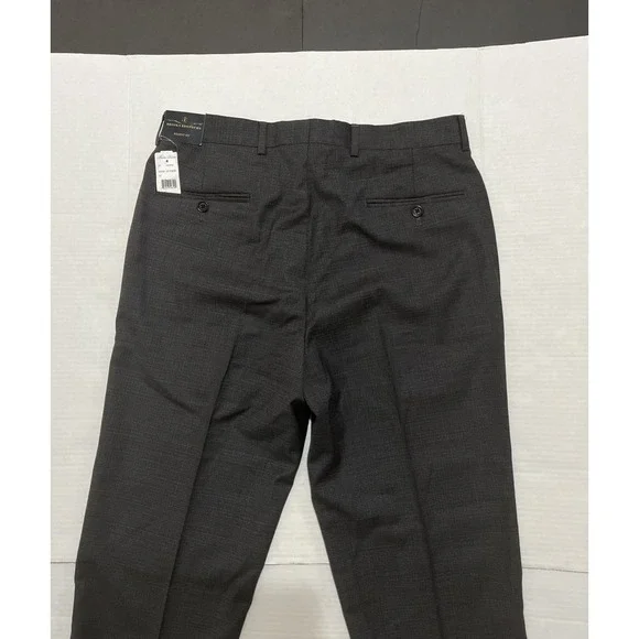 BROOKS BROTHERS Regent Fit‎ Wool Pants Micro-Houndstooth Sz W 33 X L 34 NWT Gray